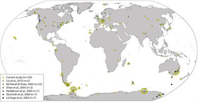 Latitudinal Biogeographic Structuring in the Globally Distributed Moss Ceratodon purpureus